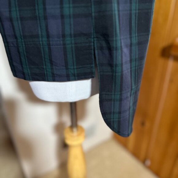 J. CREW Navy Green Blackwatch Tartan Plaid Crystal Buttons Blouse Shirt – 0 - Picture 10 of 11